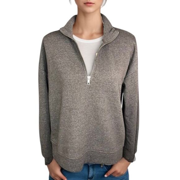 Threads 4 Thought Tops - Thread 4 thought brown half zip sweatshirt neutral casual